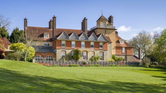 The South Front and garden at Standen, West Sussex